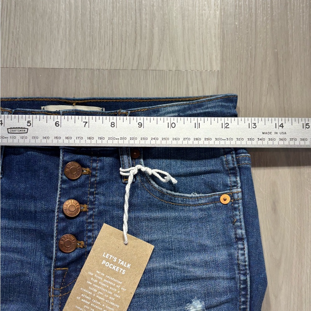 NWT Madewell Tall 10" High-Rise Skinny Jeans: Drop-Hem Edition Size 25 - Picture 12 of 13